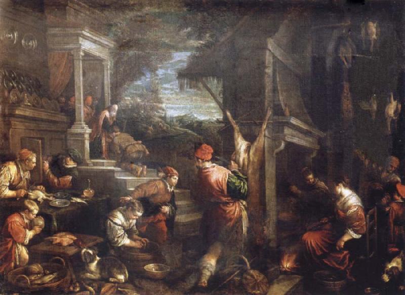 Francesco Bassano the younger The homecoming de lost of son into the father house Sweden oil painting art